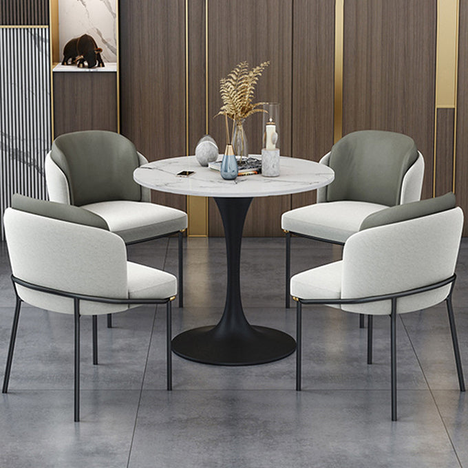 Round Pedestal Base Dining Table Modern Stone Table for Milk Tea Shop Clearhalo 'Dining Tables & Seating' 'Dining Tables' 'dining_table' 'furn' 'furn_dining_table' 'Furniture' 'Kitchen & Dining Furniture' 6347482