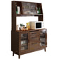 Modern Style Buffet Sideboard Solid Wood Sideboard with Cabinets 47"L x 16"W x 66"H Walnut Clearhalo 'buffet_sideboard' 'Buffets & Sideboards' 'furn' 'furn_buffet_sideboard' 'Furniture' 'Kitchen & Dining Furniture' 6347494