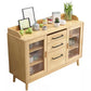 Modern Style Buffet Sideboard Solid Wood Sideboard with Cabinets 47"L x 16"W x 31"H Natural Clearhalo 'buffet_sideboard' 'Buffets & Sideboards' 'furn' 'furn_buffet_sideboard' 'Furniture' 'Kitchen & Dining Furniture' 6347497