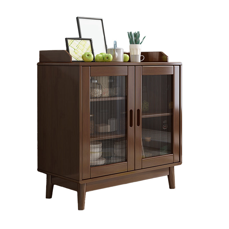 Modern Style Buffet Sideboard Solid Wood Sideboard with Cabinets 31"L x 16"W x 31"H Walnut Clearhalo 'buffet_sideboard' 'Buffets & Sideboards' 'furn' 'furn_buffet_sideboard' 'Furniture' 'Kitchen & Dining Furniture' 6347500