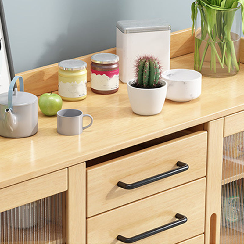 Modern Style Buffet Sideboard Solid Wood Sideboard with Cabinets Clearhalo 'buffet_sideboard' 'Buffets & Sideboards' 'furn' 'furn_buffet_sideboard' 'Furniture' 'Kitchen & Dining Furniture' 6347502