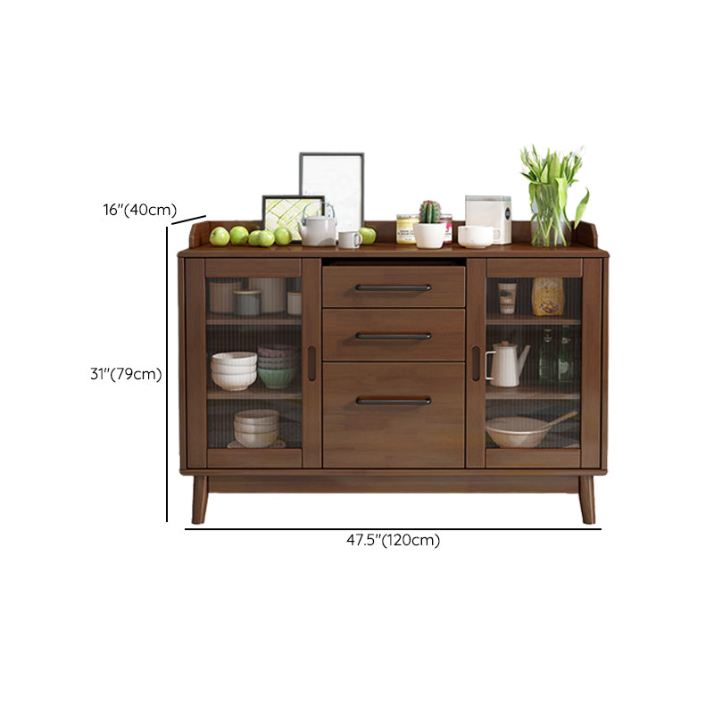 Modern Style Buffet Sideboard Solid Wood Sideboard with Cabinets Clearhalo 'buffet_sideboard' 'Buffets & Sideboards' 'furn' 'furn_buffet_sideboard' 'Furniture' 'Kitchen & Dining Furniture' 6347514