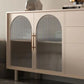 Buffet de buffet glamour 4 tiroirs et armoires de porte portes en verre buffet buffet buffet