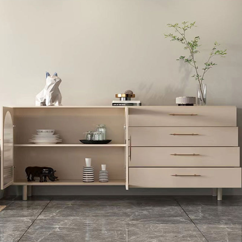 Buffet de buffet glamour 4 tiroirs et armoires de porte portes en verre buffet buffet buffet