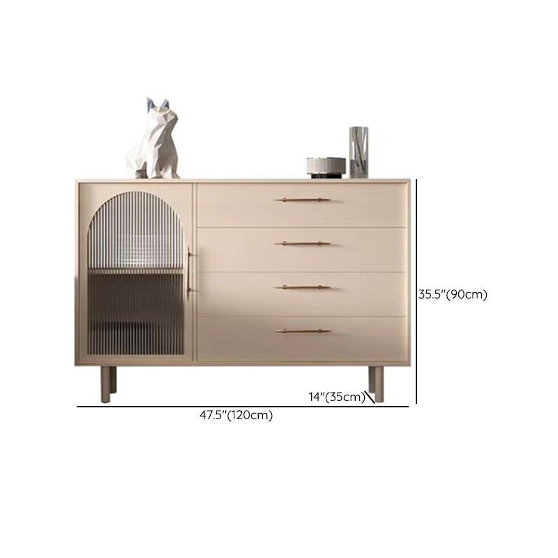 Buffet de buffet glamour 4 tiroirs et armoires de porte portes en verre buffet buffet buffet