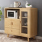 Sideboard a buffet moderno in legno massiccio 38,9 "H con cassetto e armadi