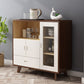 Sideboard a buffet moderno in legno massiccio 38,9 "H con cassetto e armadi