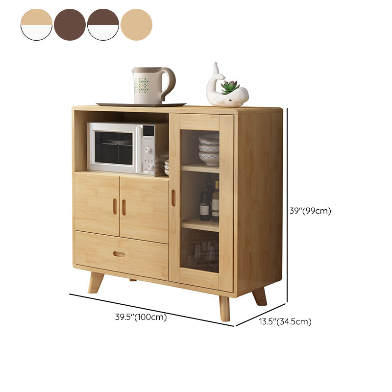 Sideboard a buffet moderno in legno massiccio 38,9 "H con cassetto e armadi