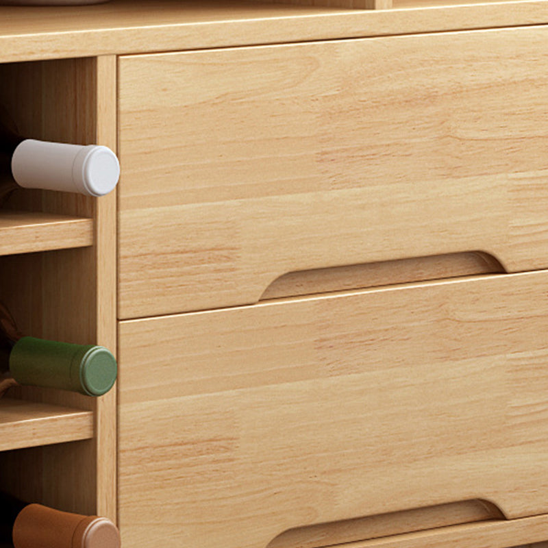 Sideboard a buffet in stile moderno in legno massiccio 35,4 "H con armadio e cassetti