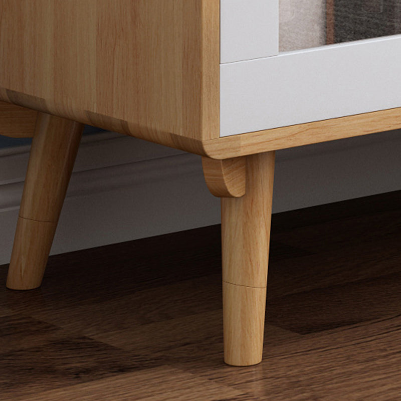 Sideboard a buffet in stile moderno in legno massiccio 35,4 "H con armadio e cassetti