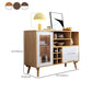 Sideboard a buffet in stile moderno in legno massiccio 35,4 "H con armadio e cassetti