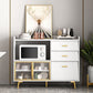 Modern Buffet Sideboard Stone Sideboard with Cabinets and Cabinets 47"L x 16"W x 38"H White Clearhalo 'buffet_sideboard' 'Buffets & Sideboards' 'furn' 'furn_buffet_sideboard' 'Furniture' 'Kitchen & Dining Furniture' 6347557
