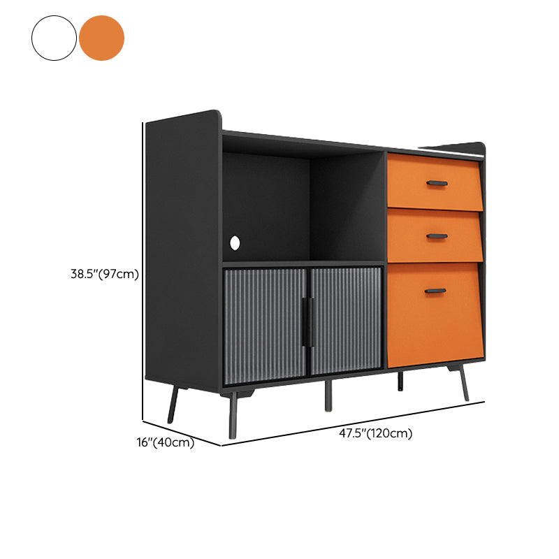 Modern Buffet Sideboard Stone Sideboard with Cabinets and Cabinets Clearhalo 'buffet_sideboard' 'Buffets & Sideboards' 'furn' 'furn_buffet_sideboard' 'Furniture' 'Kitchen & Dining Furniture' 6347564