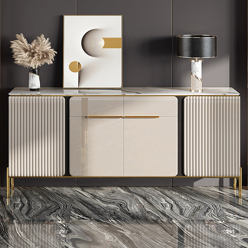 Contemporary Buffet Sideboard Stone Sideboard with Cabinets and Drawers Clearhalo 'buffet_sideboard' 'Buffets & Sideboards' 'furn' 'furn_buffet_sideboard' 'Furniture' 'Kitchen & Dining Furniture' 6347589