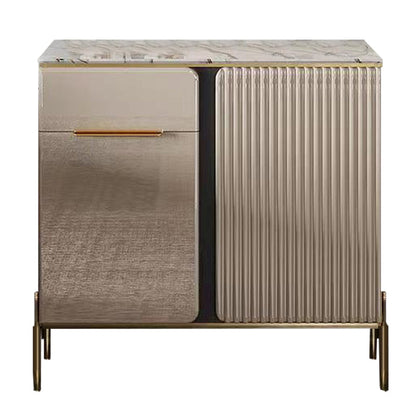 Contemporary Buffet Sideboard Stone Sideboard with Cabinets and Drawers Clearhalo 'buffet_sideboard' 'Buffets & Sideboards' 'furn' 'furn_buffet_sideboard' 'Furniture' 'Kitchen & Dining Furniture' 6347591