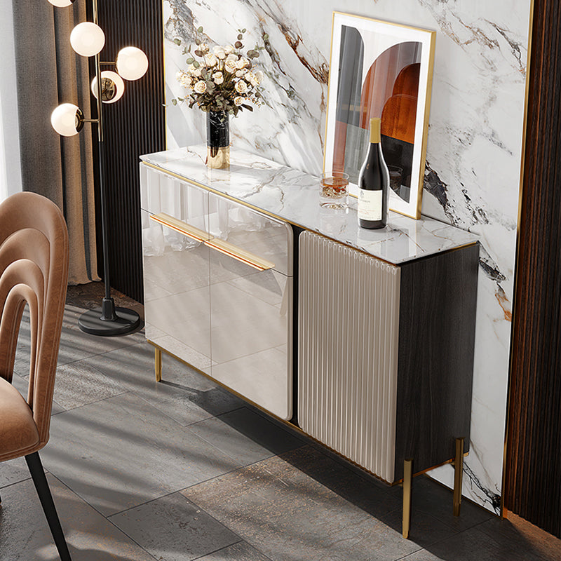 Contemporary Buffet Sideboard Stone Sideboard with Cabinets and Drawers Clearhalo 'buffet_sideboard' 'Buffets & Sideboards' 'furn' 'furn_buffet_sideboard' 'Furniture' 'Kitchen & Dining Furniture' 6347592