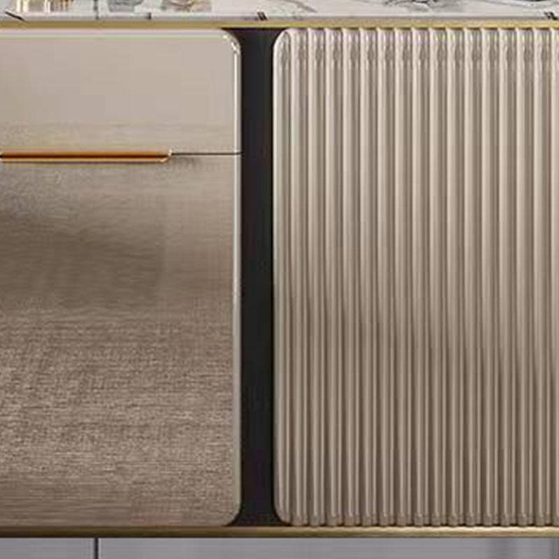 Contemporary Buffet Sideboard Stone Sideboard with Cabinets and Drawers Clearhalo 'buffet_sideboard' 'Buffets & Sideboards' 'furn' 'furn_buffet_sideboard' 'Furniture' 'Kitchen & Dining Furniture' 6347597