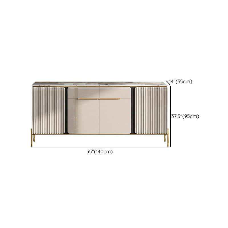 Contemporary Buffet Sideboard Stone Sideboard with Cabinets and Drawers Clearhalo 'buffet_sideboard' 'Buffets & Sideboards' 'furn' 'furn_buffet_sideboard' 'Furniture' 'Kitchen & Dining Furniture' 6347605