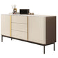 Contemporary Buffet Sideboard Stone Sideboard Table with Cabinets and Cabinets 63"L x 16"W x 33"H Clearhalo 'buffet_sideboard' 'Buffets & Sideboards' 'furn' 'furn_buffet_sideboard' 'Furniture' 'Kitchen & Dining Furniture' 6347615