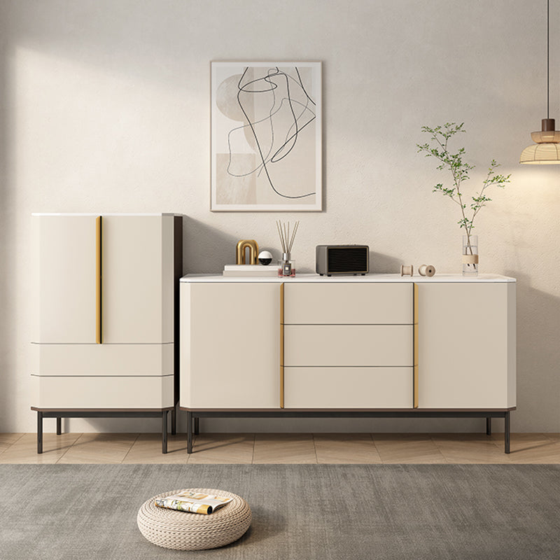 Contemporary Buffet Sideboard Stone Sideboard Table with Cabinets and Cabinets Clearhalo 'buffet_sideboard' 'Buffets & Sideboards' 'furn' 'furn_buffet_sideboard' 'Furniture' 'Kitchen & Dining Furniture' 6347617