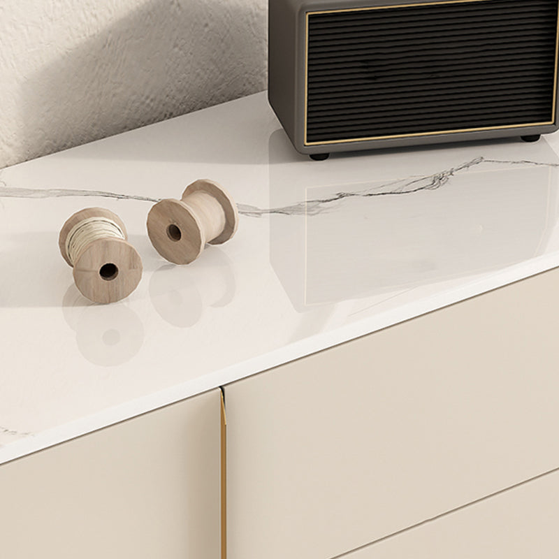 Contemporary Buffet Sideboard Stone Sideboard Table with Cabinets and Cabinets Clearhalo 'buffet_sideboard' 'Buffets & Sideboards' 'furn' 'furn_buffet_sideboard' 'Furniture' 'Kitchen & Dining Furniture' 6347621