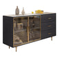Glam Style Dining Buffet Stone Sideboard with Cabinets and Drawers 47"L x 16"W x 33"H Grey Clearhalo 'buffet_sideboard' 'Buffets & Sideboards' 'furn' 'furn_buffet_sideboard' 'Furniture' 'Kitchen & Dining Furniture' 6347641