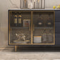 Glam Style Dining Buffet Stone Sideboard with Cabinets and Drawers Clearhalo 'buffet_sideboard' 'Buffets & Sideboards' 'furn' 'furn_buffet_sideboard' 'Furniture' 'Kitchen & Dining Furniture' 6347647
