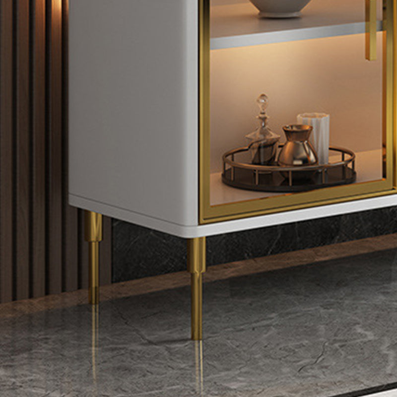 Glam Style Dining Buffet Stone Sideboard with Cabinets and Drawers Clearhalo 'buffet_sideboard' 'Buffets & Sideboards' 'furn' 'furn_buffet_sideboard' 'Furniture' 'Kitchen & Dining Furniture' 6347649