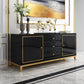 Glam Sideboard Buffet 3 cassetti e 2 mobili porte Sideboard specchio