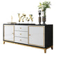 Glam Sideboard Buffet 3 cassetti e 2 mobili porte Sideboard specchio