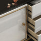 Glam Sideboard Buffet 3 cassetti e 2 mobili porte Sideboard specchio
