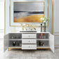 Glam Sideboard Buffet 3 cassetti e 2 mobili porte Sideboard specchio