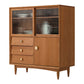 Modern Sideboard Buffet Cabinets Glass Doors Buffet Sideboard 16" W X 39" H Cherry Wood Vertical Glass Clearhalo 'buffet_sideboard' 'Buffets & Sideboards' 'furn' 'furn_buffet_sideboard' 'Furniture' 'Kitchen & Dining Furniture' 6347743