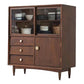 Modern Sideboard Buffet Cabinets Glass Doors Buffet Sideboard 16" W X 39" H Walnut Glass Clearhalo 'buffet_sideboard' 'Buffets & Sideboards' 'furn' 'furn_buffet_sideboard' 'Furniture' 'Kitchen & Dining Furniture' 6347745