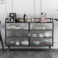 Glam Cabinets Sideboard Buffet Glass Doors Metal Buffet Sideboard Clearhalo 'buffet_sideboard' 'Buffets & Sideboards' 'furn' 'furn_buffet_sideboard' 'Furniture' 'Kitchen & Dining Furniture' 6347879
