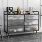 Glam Cabinets Sideboard Buffet Glass Doors Metal Buffet Sideboard Clearhalo 'buffet_sideboard' 'Buffets & Sideboards' 'furn' 'furn_buffet_sideboard' 'Furniture' 'Kitchen & Dining Furniture' 6347883