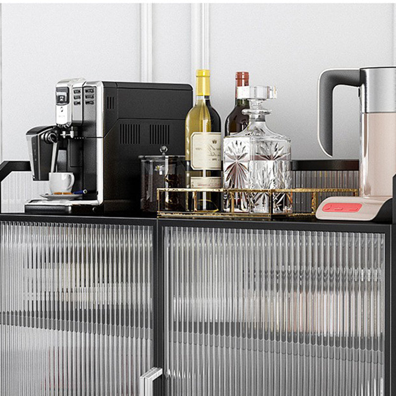 Glam Cabinets Sideboard Buffet Glass Doors Metal Buffet Sideboard Clearhalo 'buffet_sideboard' 'Buffets & Sideboards' 'furn' 'furn_buffet_sideboard' 'Furniture' 'Kitchen & Dining Furniture' 6347885