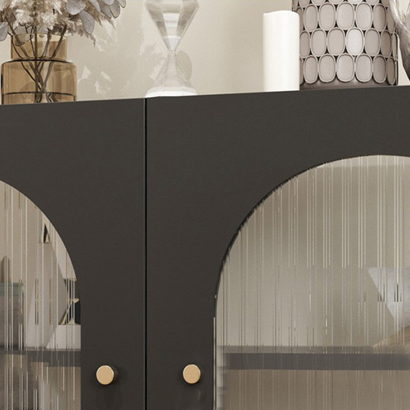 Glam Cabinets Sideboard Buffet Glass Doors Metal Buffet Sideboard Clearhalo 'buffet_sideboard' 'Buffets & Sideboards' 'furn' 'furn_buffet_sideboard' 'Furniture' 'Kitchen & Dining Furniture' 6347887