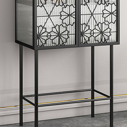 Glam Metal Sideboard Porte in vetro a buffet 2 porte a buffet sideboard