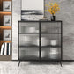 Glam Metal Sideboard a buffet Porte in vetro armadi a buffet