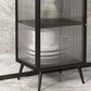 Glam Metal Sideboard a buffet Porte in vetro armadi a buffet