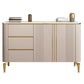 Glam Sideboard Buffet 3 Drawers and 2 Doors Adjustable Shelving Buffet Sideboard Off-White Clearhalo 'buffet_sideboard' 'Buffets & Sideboards' 'furn' 'furn_buffet_sideboard' 'Furniture' 'Kitchen & Dining Furniture' 6347970