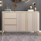 Glam Sideboard Buffet 3 Drawers and 2 Doors Adjustable Shelving Buffet Sideboard Clearhalo 'buffet_sideboard' 'Buffets & Sideboards' 'furn' 'furn_buffet_sideboard' 'Furniture' 'Kitchen & Dining Furniture' 6347971
