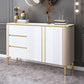 Glam Sideboard Buffet 3 Drawers and 2 Doors Adjustable Shelving Buffet Sideboard Clearhalo 'buffet_sideboard' 'Buffets & Sideboards' 'furn' 'furn_buffet_sideboard' 'Furniture' 'Kitchen & Dining Furniture' 6347972