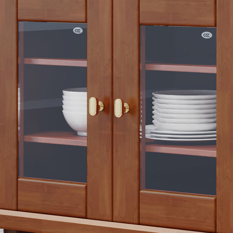 Cuffe da pranzo contemporaneo in legno massiccio 37 "H con armadi e cassetti