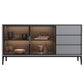 Glam Sideboard buffet 3 cassetti e 2 mobili porte a buffet sideboard