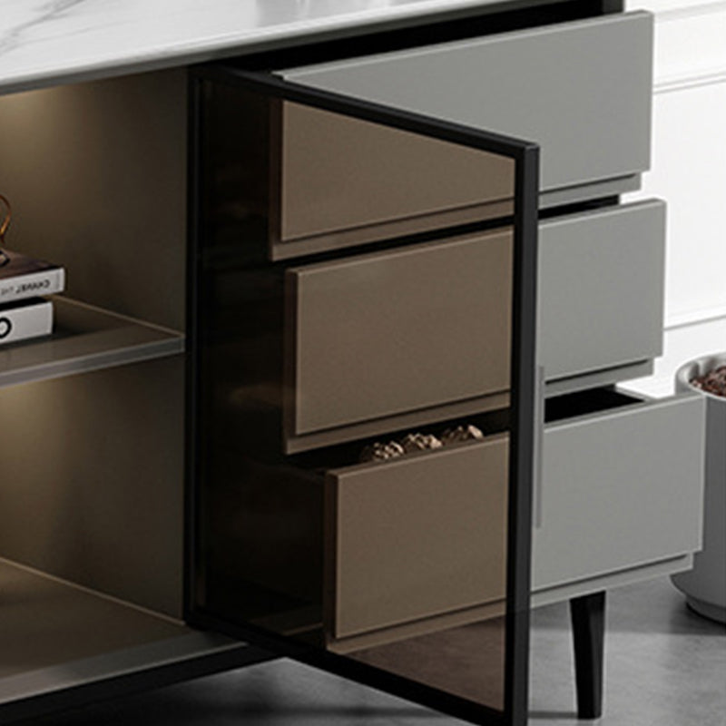 Glam Sideboard buffet 3 cassetti e 2 mobili porte a buffet sideboard