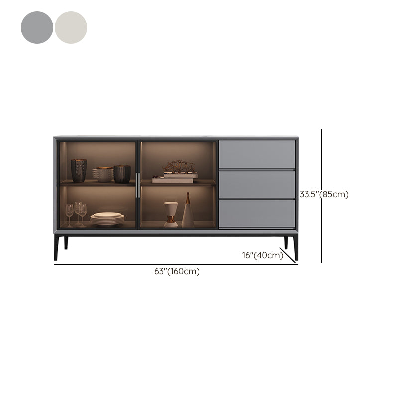 Glam Sideboard buffet 3 cassetti e 2 mobili porte a buffet sideboard