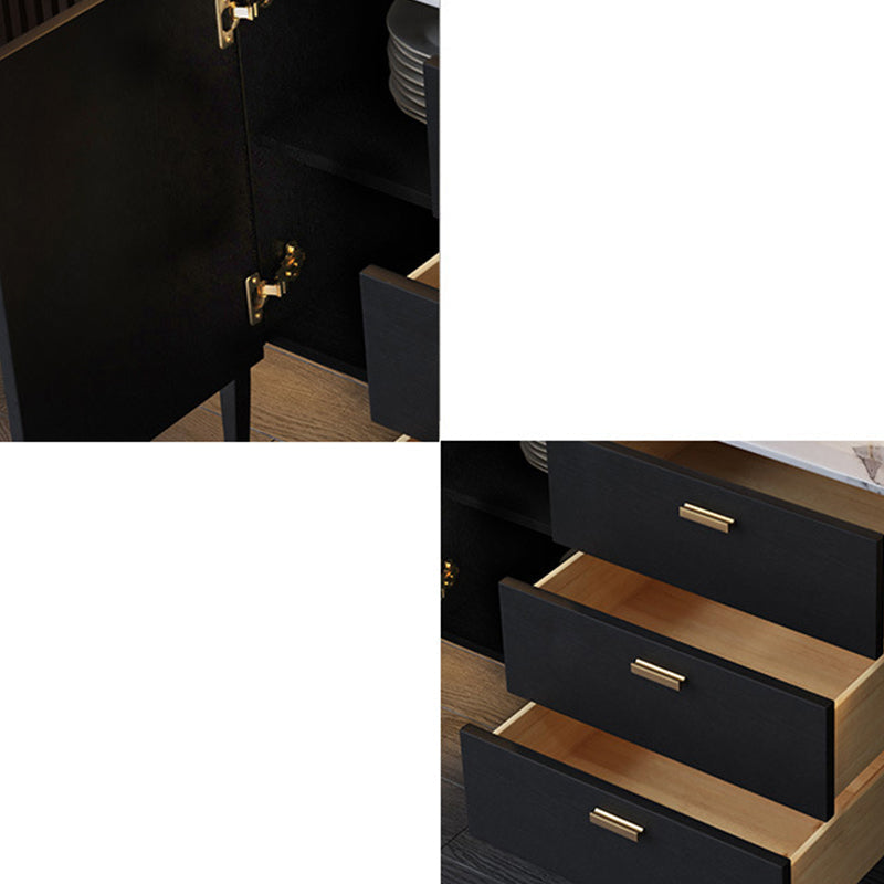 Modern Dining Buffet Stone Sideboard with Cabinets and Drawers Clearhalo 'buffet_sideboard' 'Buffets & Sideboards' 'furn' 'furn_buffet_sideboard' 'Furniture' 'Kitchen & Dining Furniture' 6348031