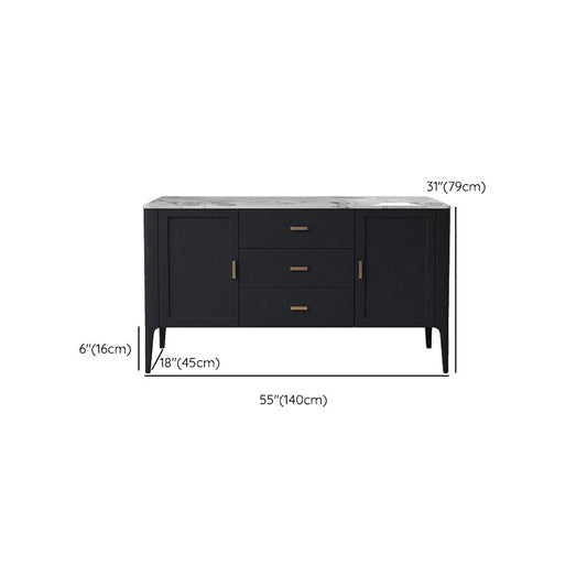 Modern Dining Buffet Stone Sideboard with Cabinets and Drawers Clearhalo 'buffet_sideboard' 'Buffets & Sideboards' 'furn' 'furn_buffet_sideboard' 'Furniture' 'Kitchen & Dining Furniture' 6348035